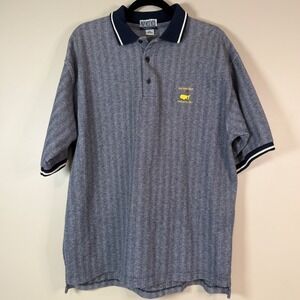 Vintage 1994 Masters Augusta GA Golf Polo XL Blue Herringbone